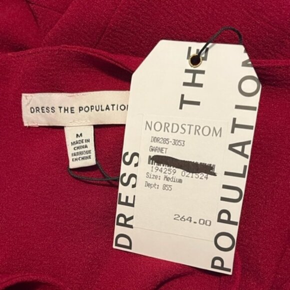 Dress the Population Nicole Sweetheart Neck Cocktail Dress in Garnet – Med NWT - Picture 4 of 6